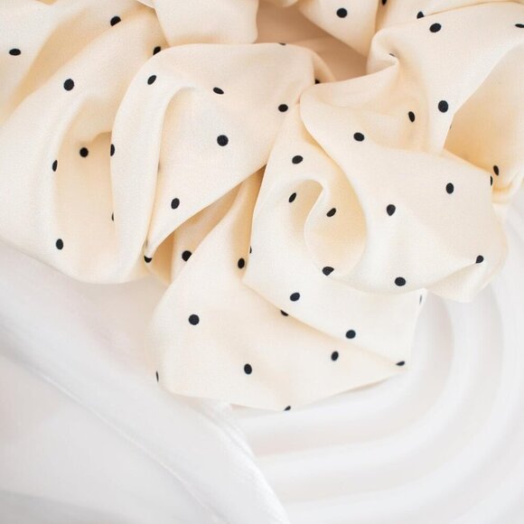 Hair Set Brown White Polka Dot Scrunchies Claw Clip for All Hair Types main image 4